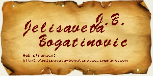 Jelisaveta Bogatinović vizit kartica